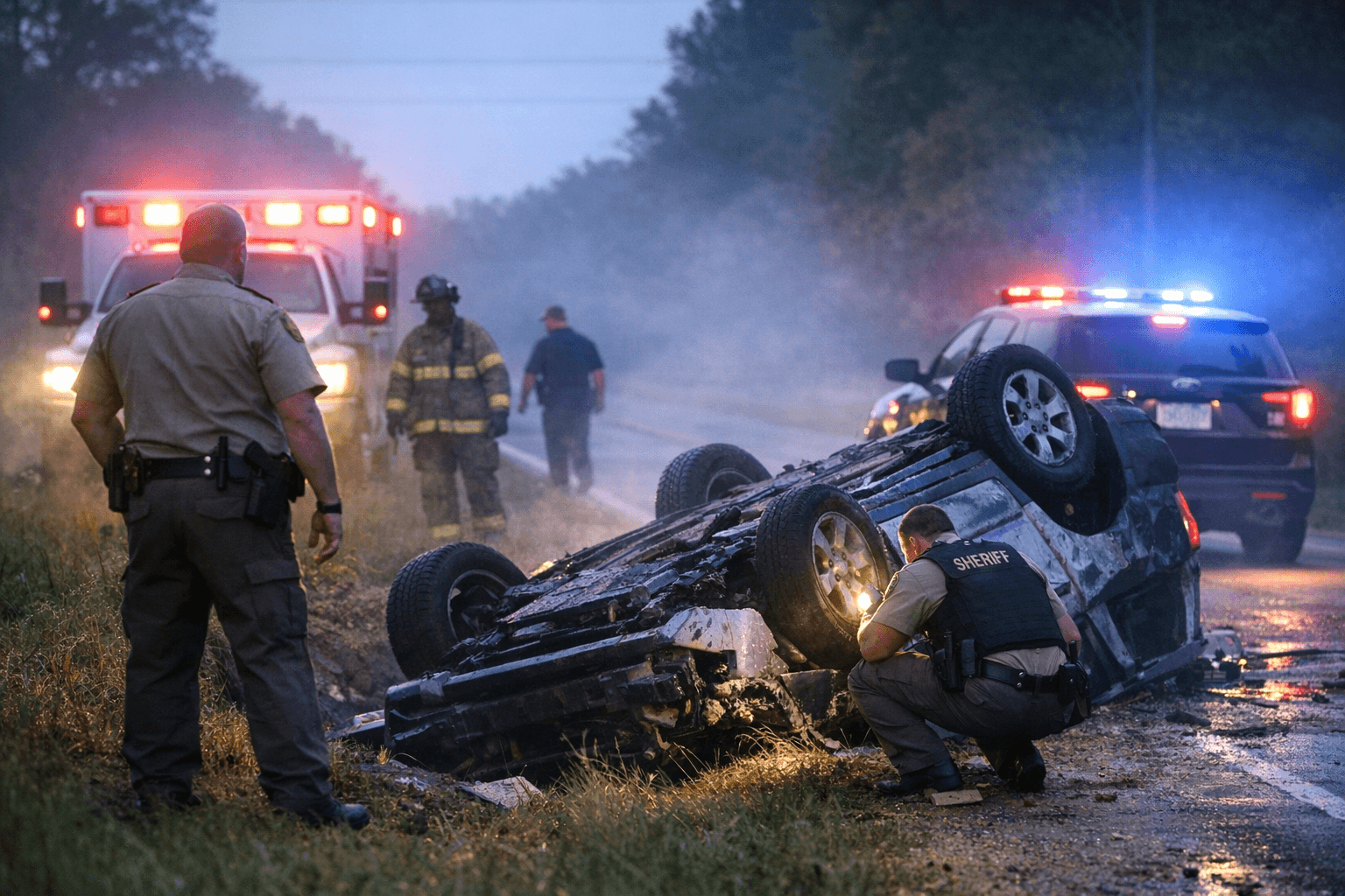 Sheriff's deputies respond to early-morning overturned vehicle crash in Autaugaville