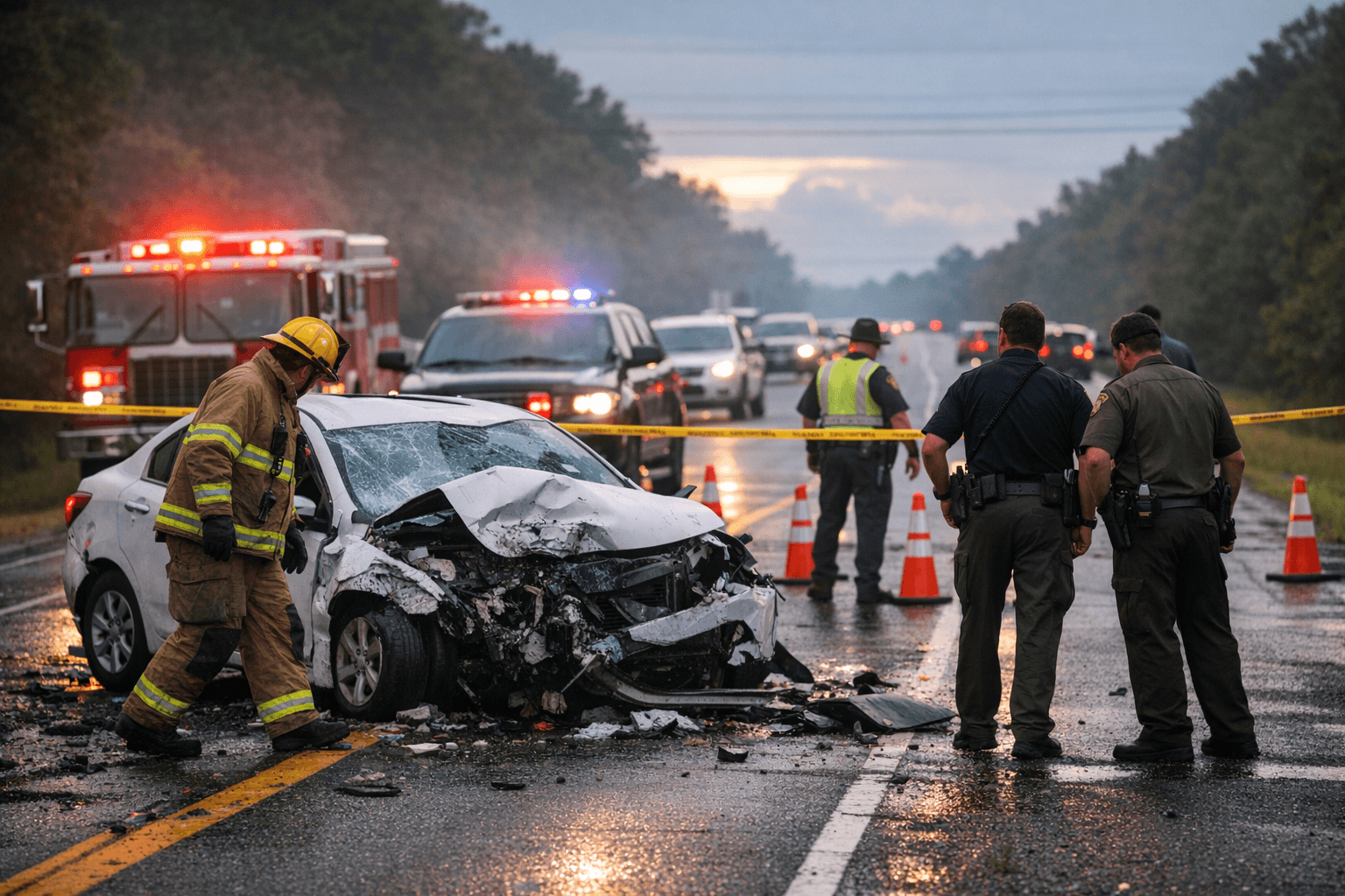 Highway 7 North Briefly Closed South of Abbeville After Collision