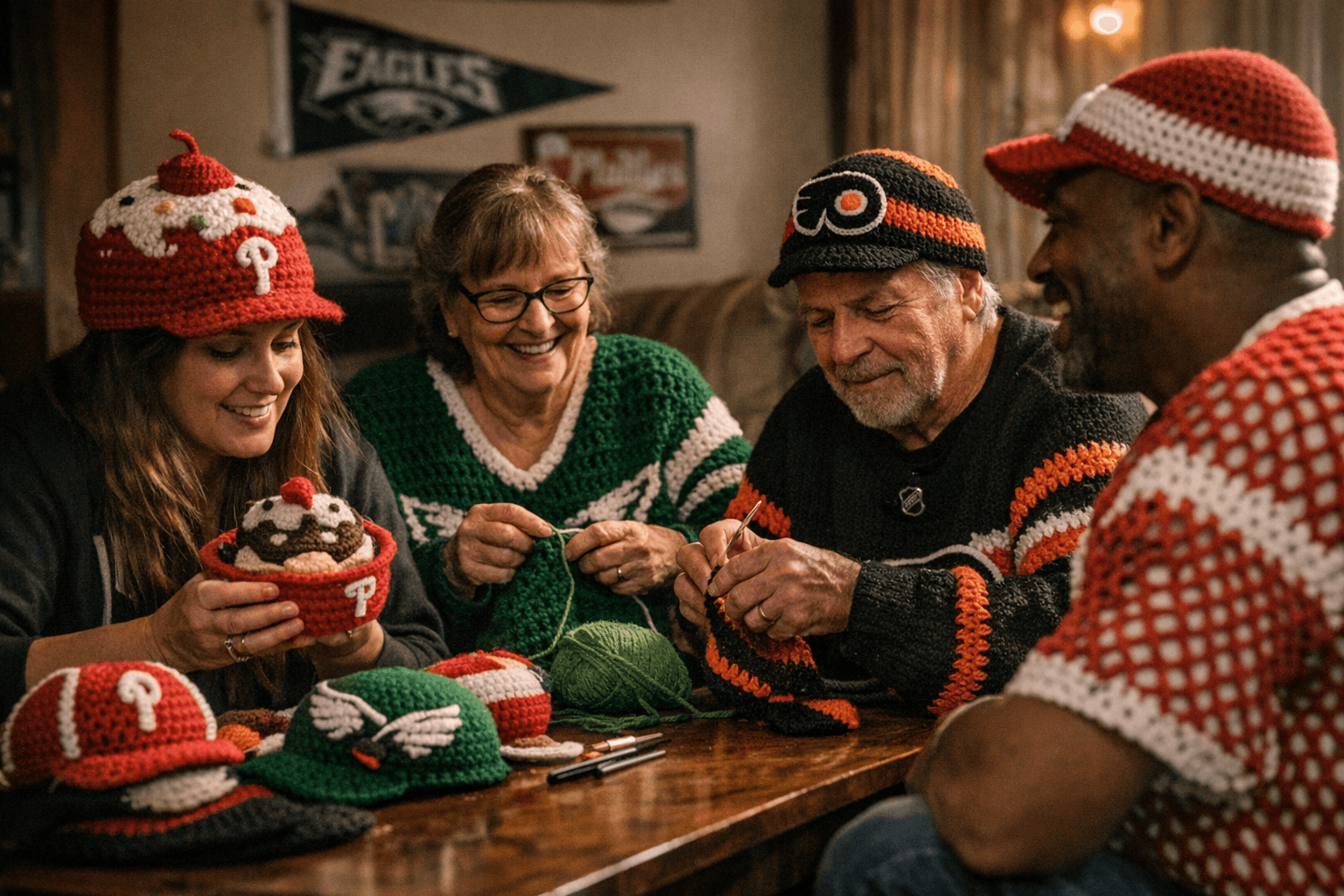Philly Sports Fans Crochet Custom Gear, Build a Tight-Knit Community