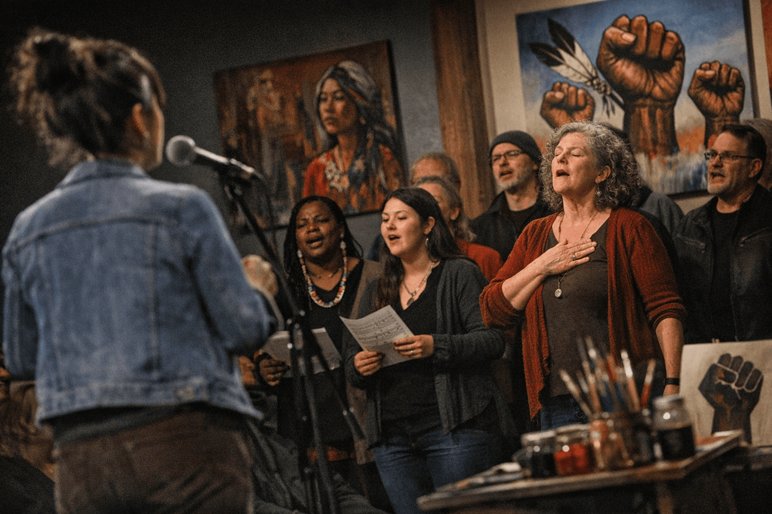 heART for Justice Open Mic Brings Justice Choir, Art as Resistance to Bemidji