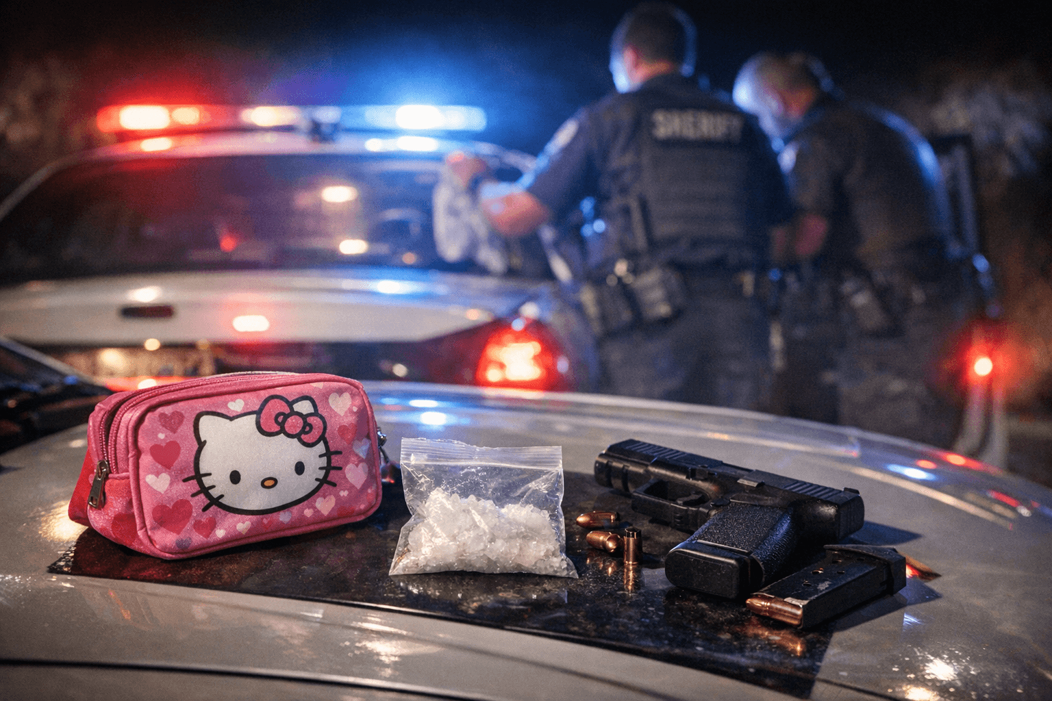 Traffic Stop Uncovers Meth in Hello Kitty Bag, Firearm in Hernando County