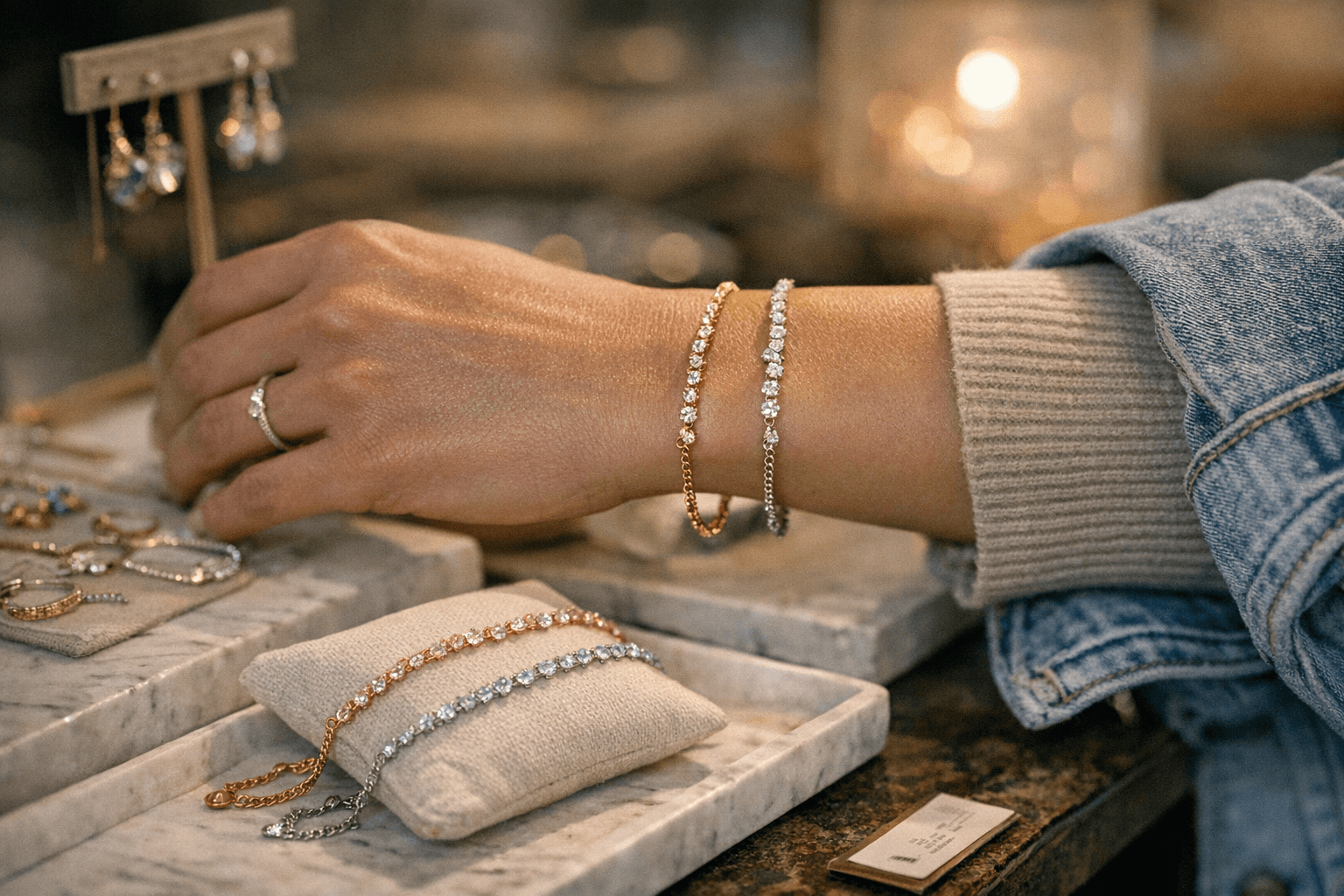 Anthropologie's $12 Dainty Crystal Bracelet Comes in 4 Colors Now