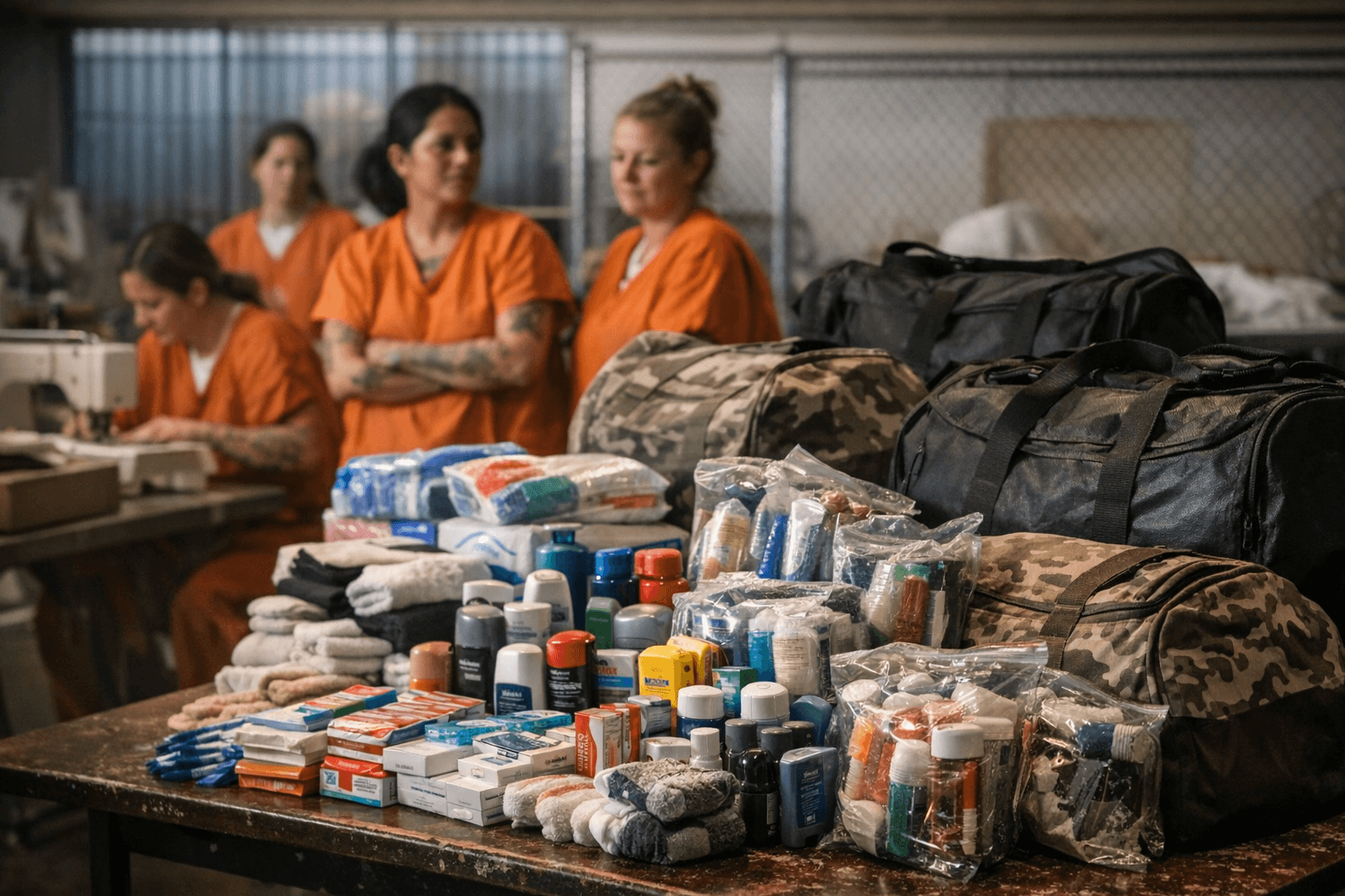 Fresno County Jail Sewing Crew Donates Bags, Hygiene Supplies to Youth Program