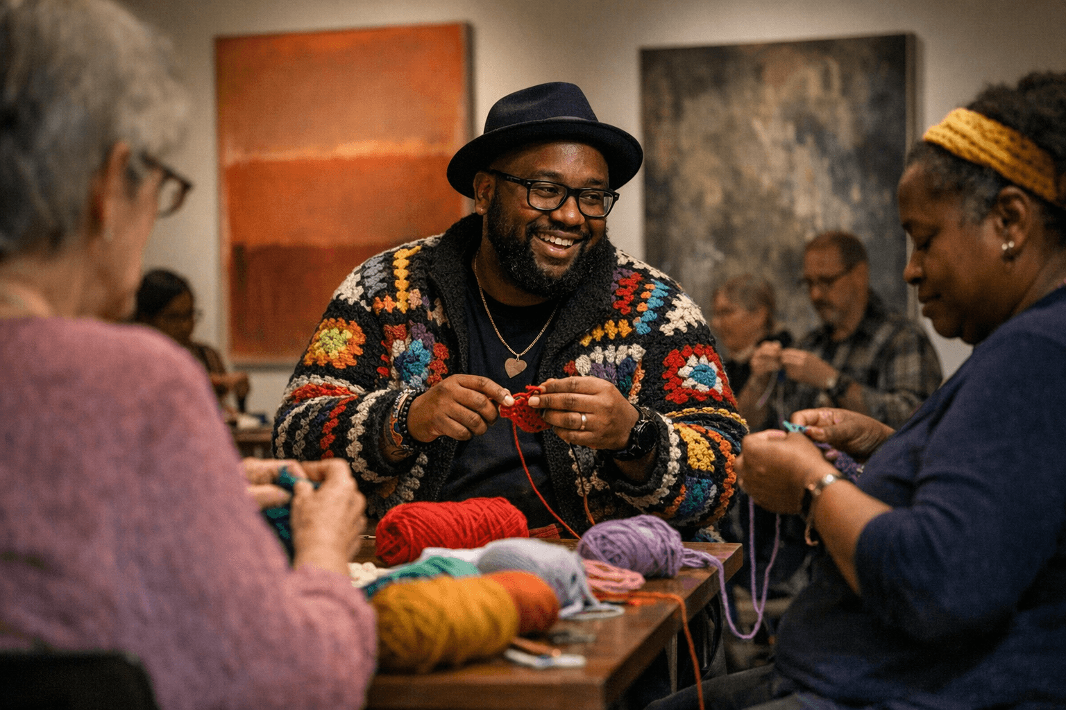 Phillips Collection Hosts Community Crochet Circle Led by the Crochet Kingpin
