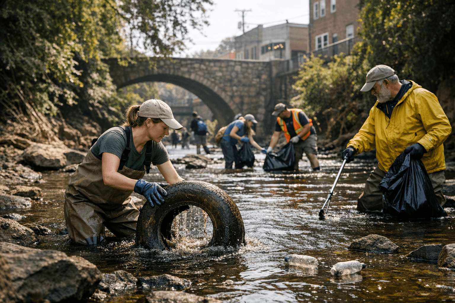Wake Forest Volunteers to Clean Spring Branch Creek During Regional Creek Week