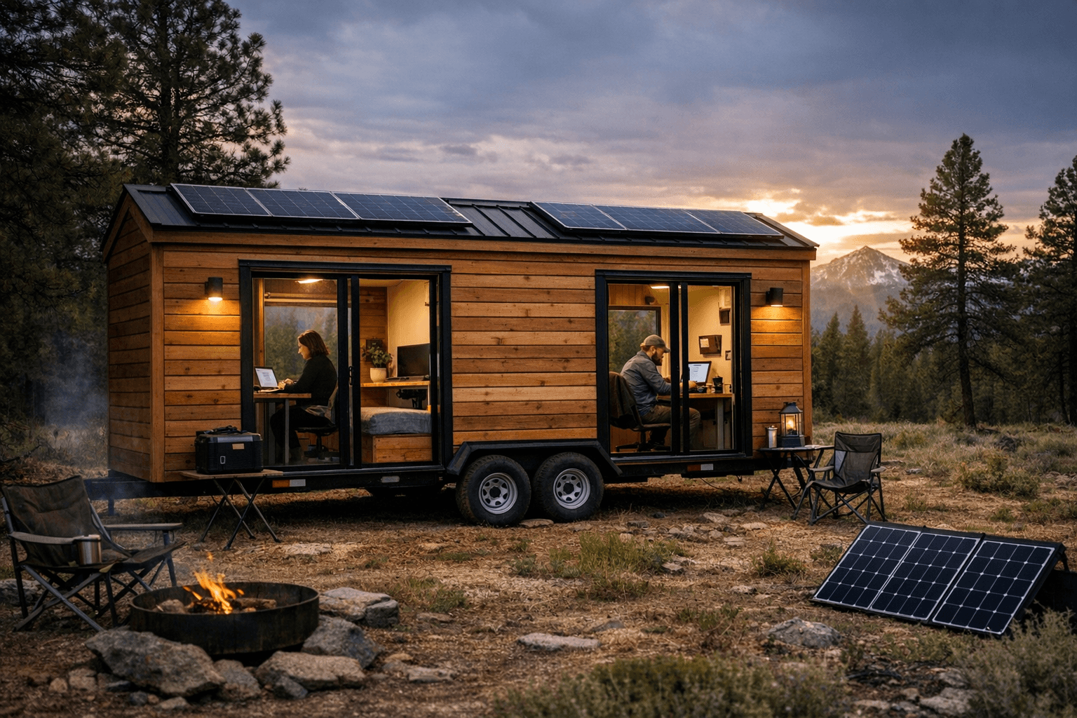Sol Tiny's Cedar Mobile Double Office Brings Two Workspaces Off-Grid
