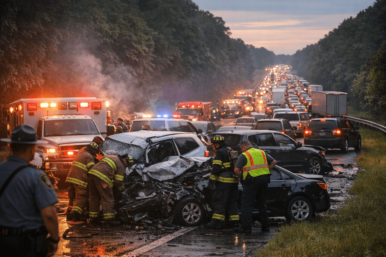 Multi-Vehicle Crash on I-64 Causes Miles-Long Backup in Goochland County