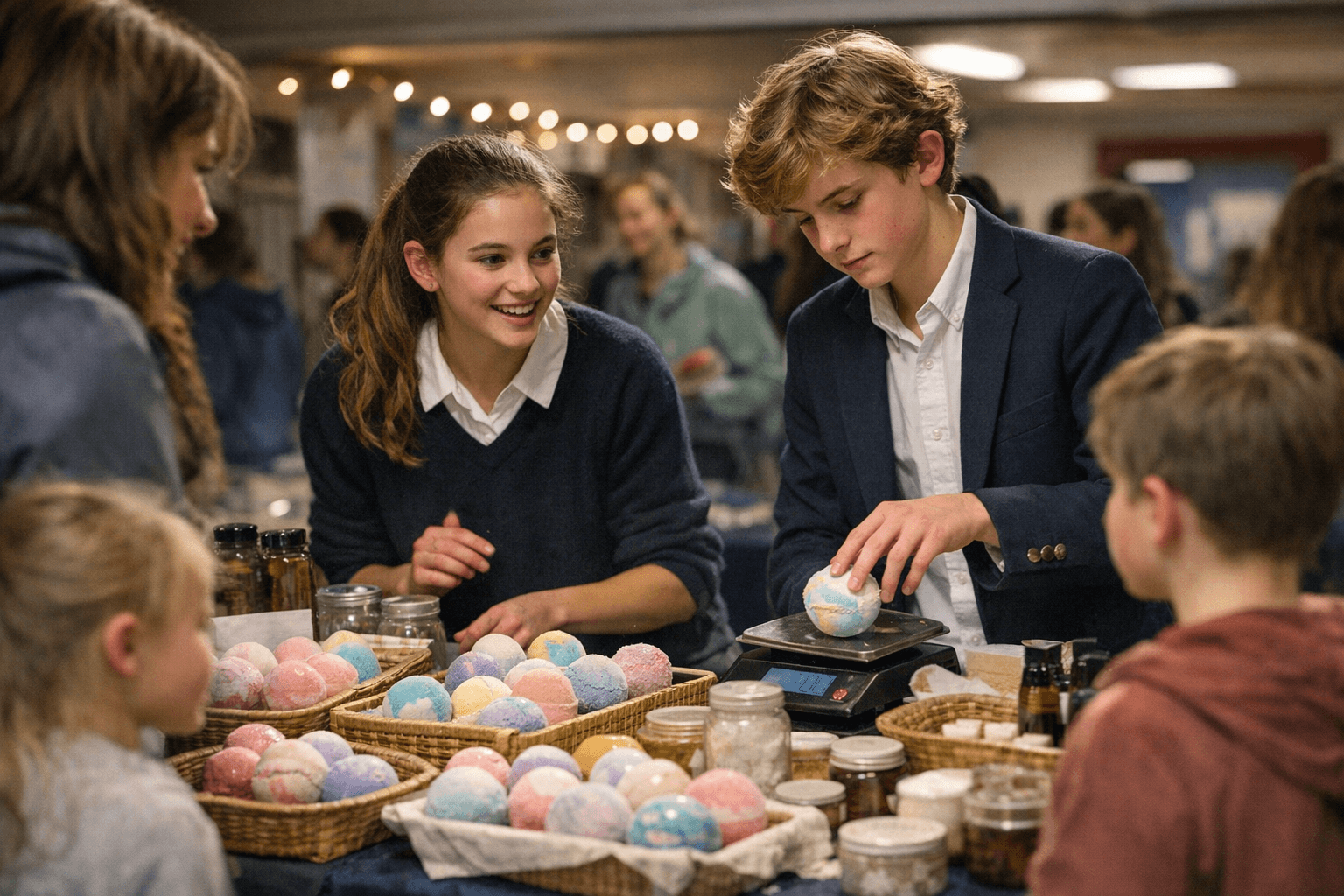 Young Entrepreneurs at SMUS Showcase Bath Bombs and Original Products at School Fair