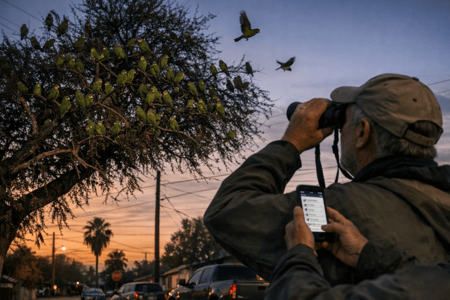 eBird Checklist Documents Parrot Roost Sighting at McAllen's Cedar Ave Location