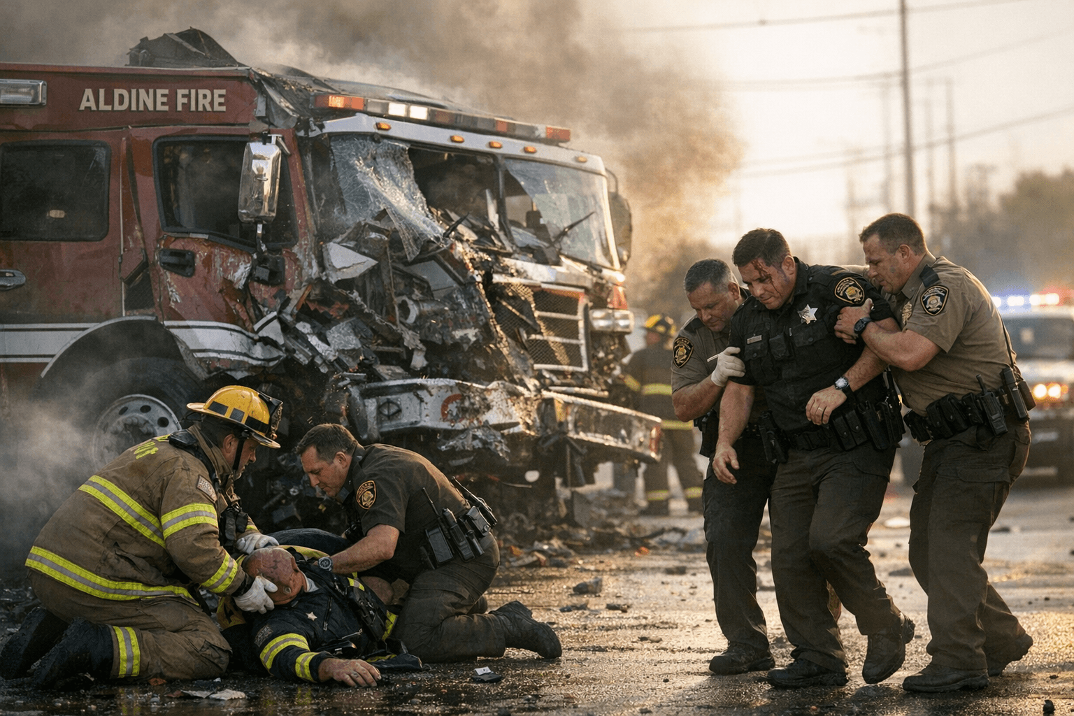 Harris County Deputy, Firefighter Injured in Crash with 18-Wheeler
