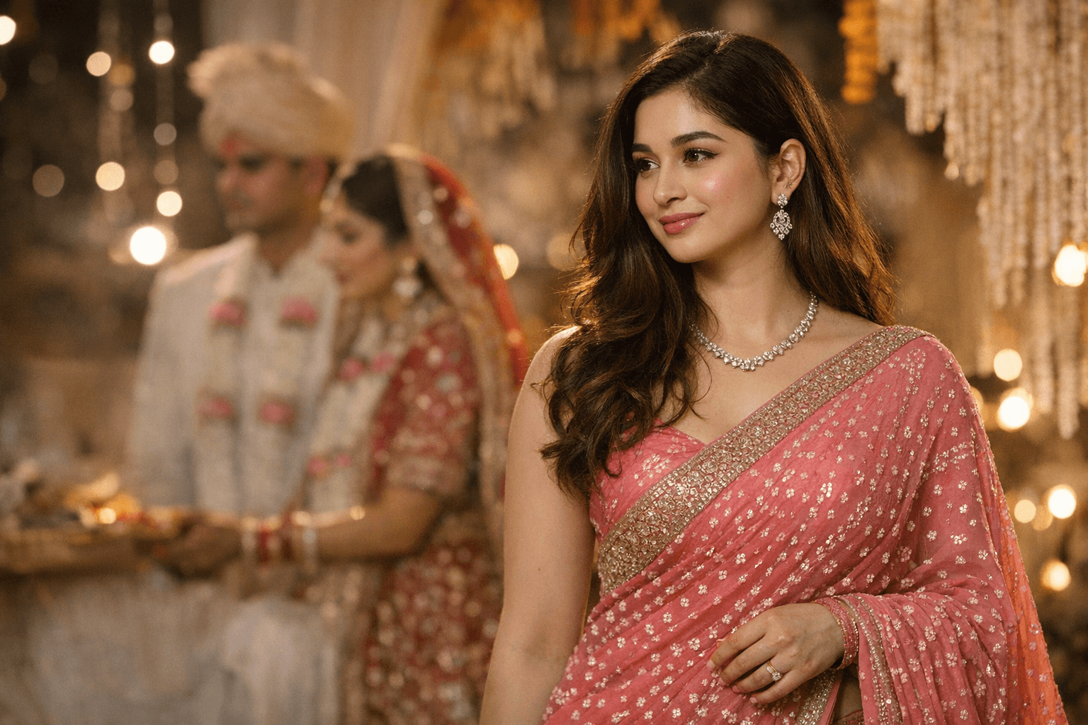 Sara Tendulkar Stuns in Pink Saree at Brother Arjun's Wedding Ceremony