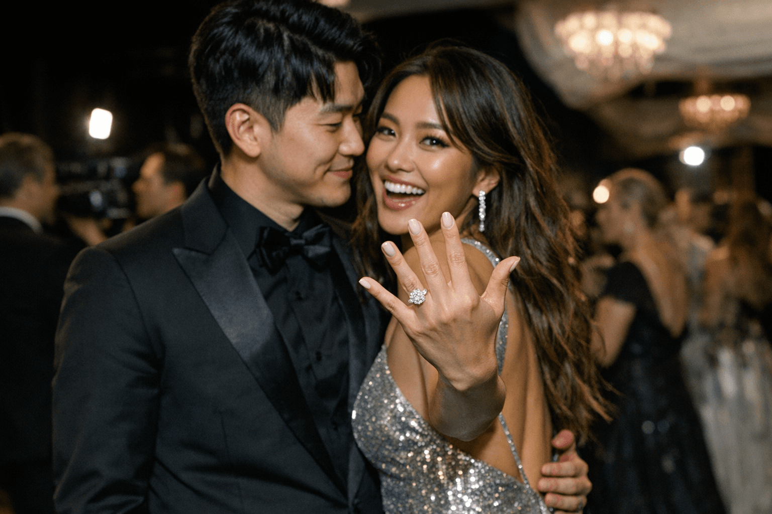 EJAE Flashes Engagement Ring With Fiancé Sam Kim at Vanity Fair Oscar Party