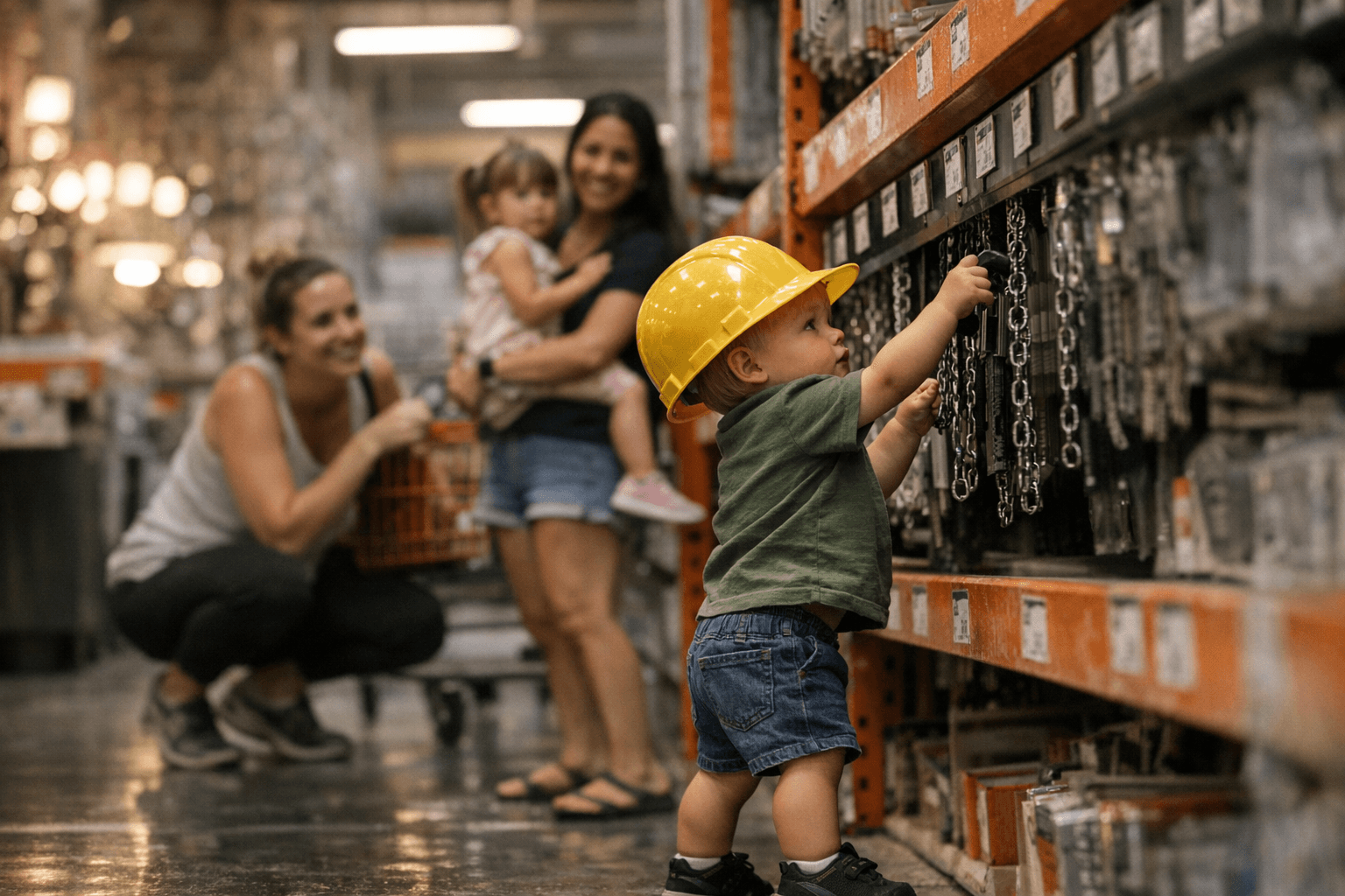 Moms Use Home Depot Store Fixtures to Fight Toddler Burnout