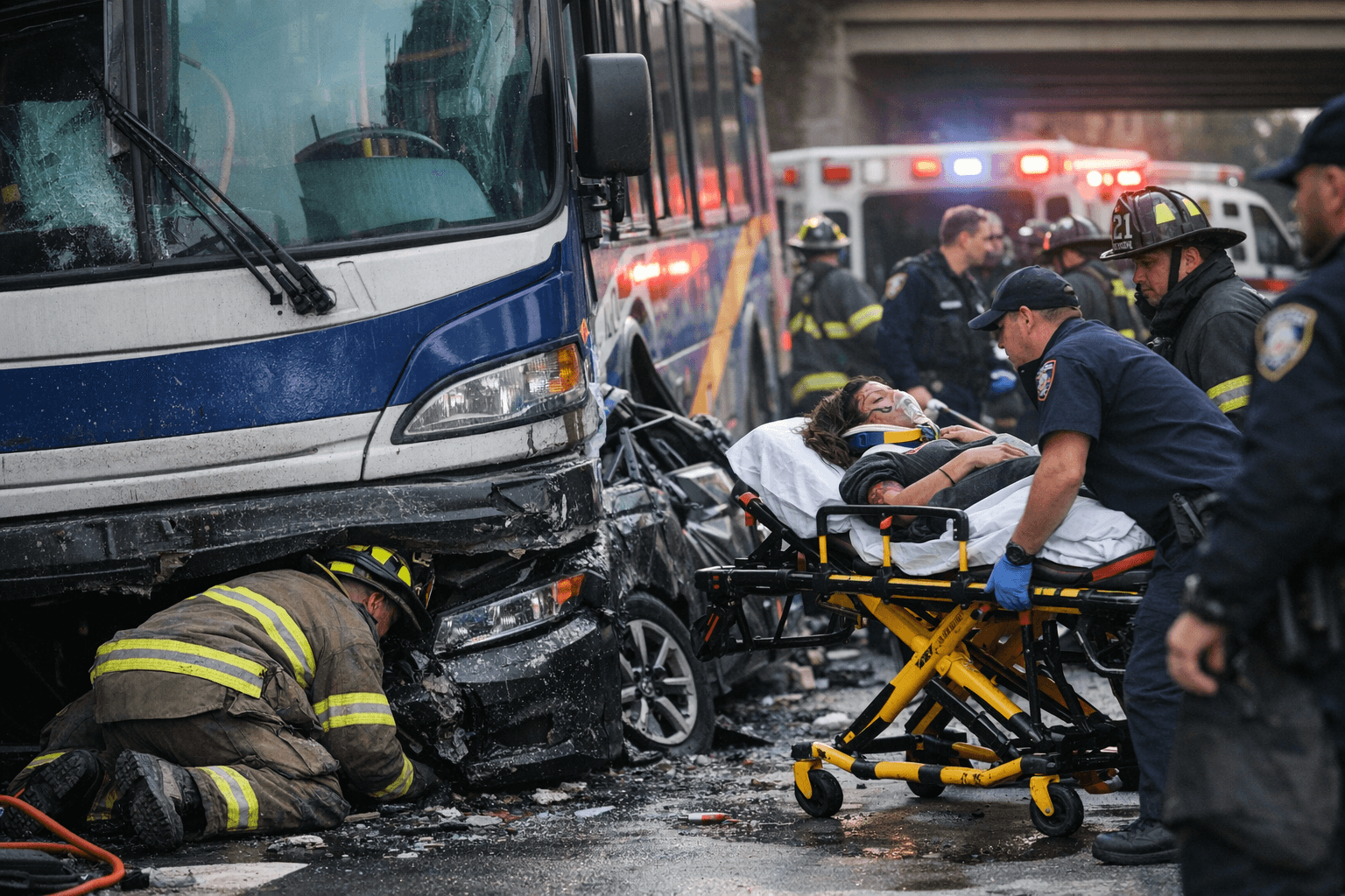 Eight Hospitalized After MTA Bus Crash on East Preston Street
