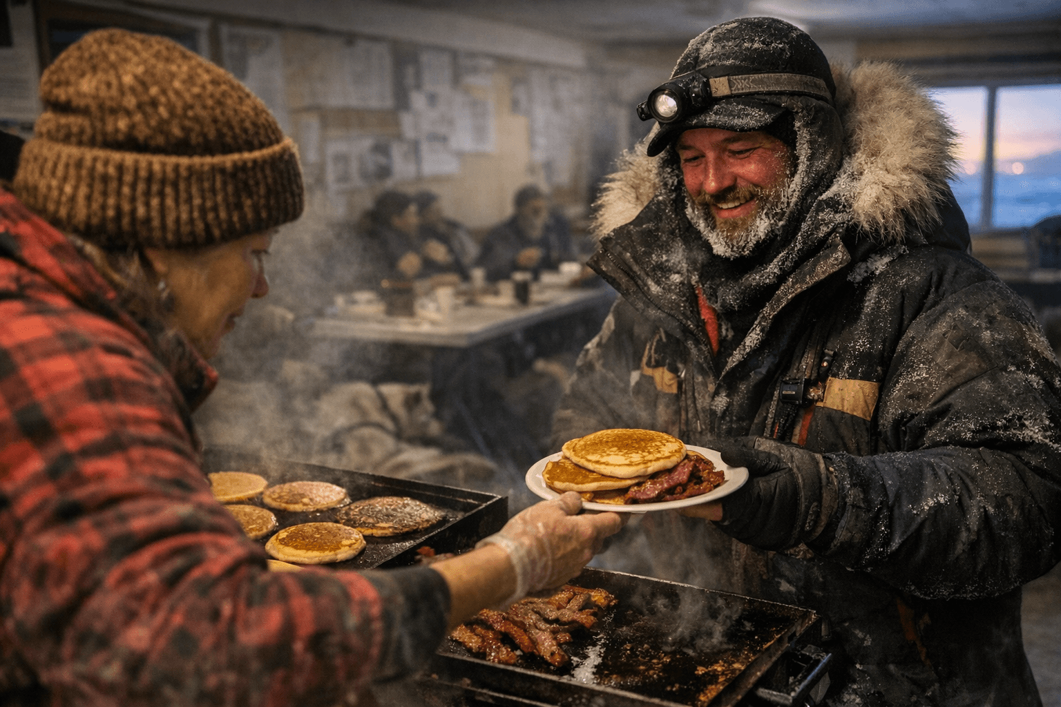 Unalakleet Community Serves Sourdough Pancakes to Iditarod Mushers on Alaska Coast