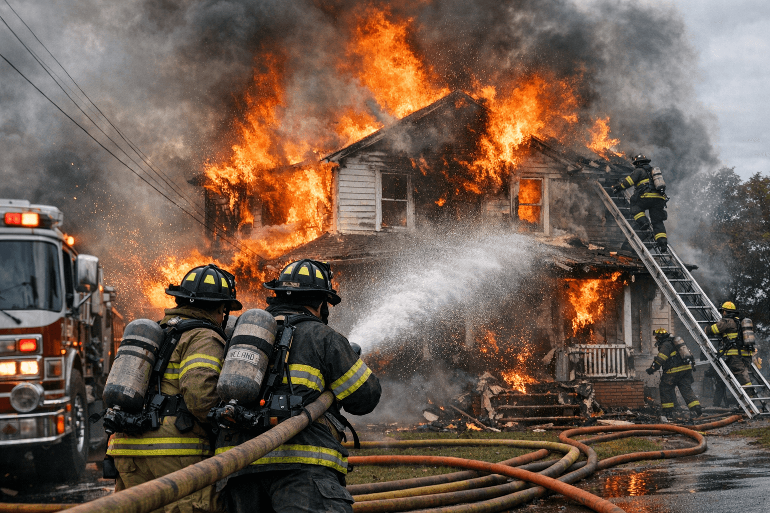 Vineland Firefighters Battle Heavy Flames at Columbia Avenue Home Sunday