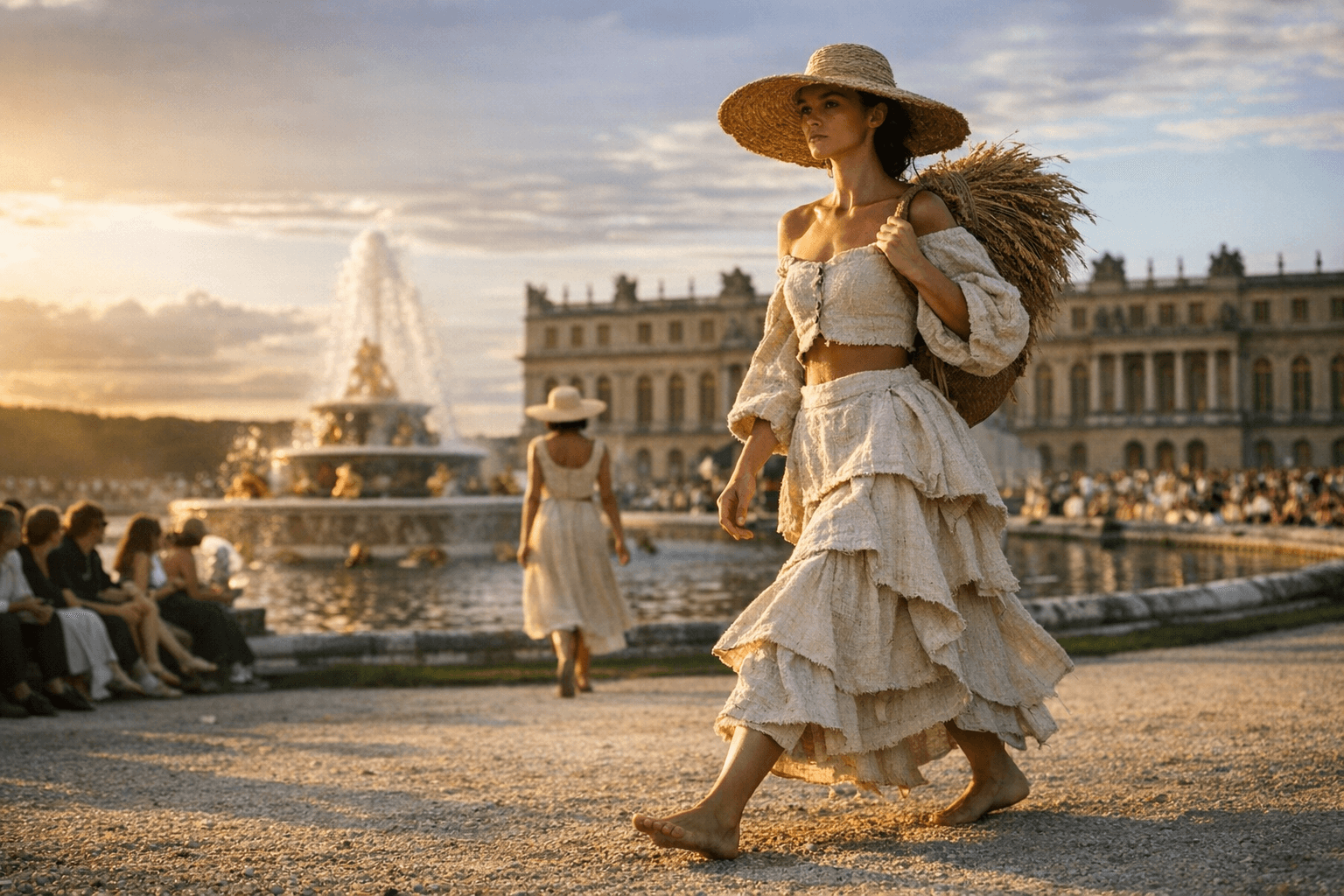 Jacquemus Channels Provençal Peasant Roots at Versailles With Textured Linen Silhouettes