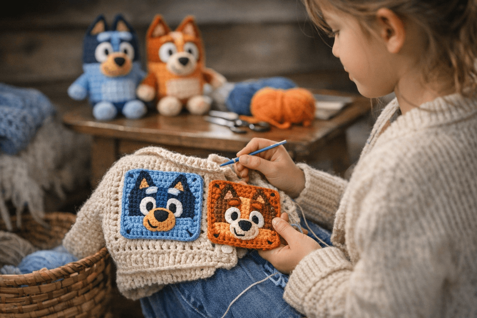 Bluey and Rusty Granny Squares Bring Beloved Characters to Kids' Crochet Projects
