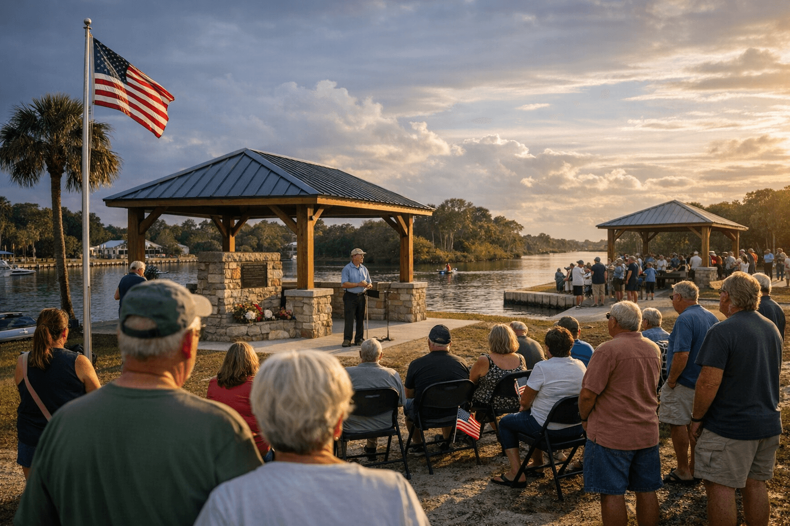 Hernando Beach Volunteers Unveil Two Memorial Pavilions at Rogers Park