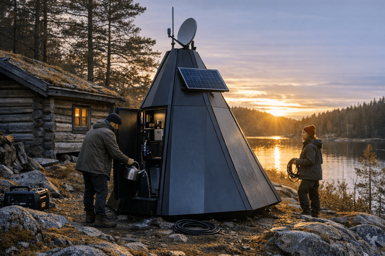 Stockholm Architects Design 75-Square-Foot Off-Grid Utility Pod for Cabins