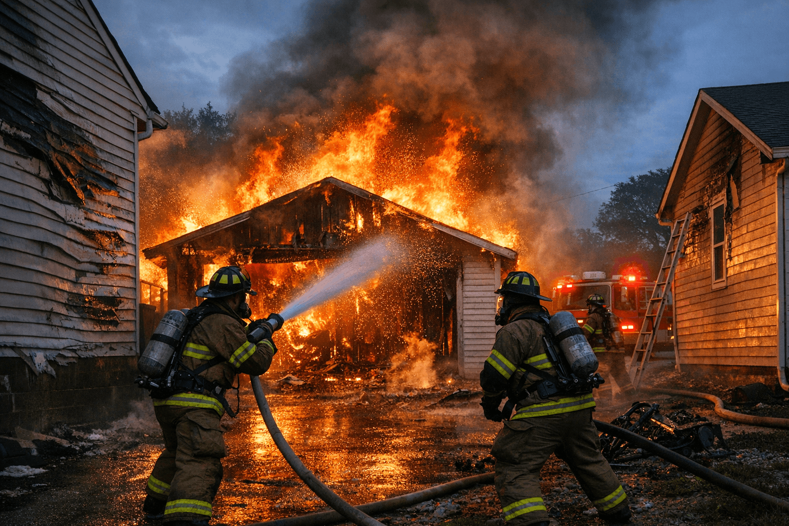 Tell City Firefighters Battle Early Morning Garage Fire, Protect Neighboring Homes