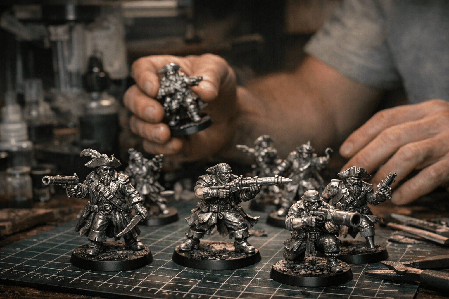 KMFP Designs Launches 25-Model Metal Marauder Pirate Raiders Kit on MyMiniFactory