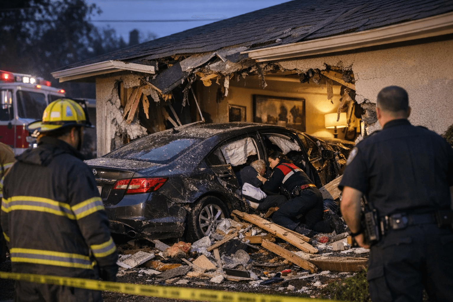 Woman Loses Control, Crashes Into Tarpey Village Home on Ashlan Avenue