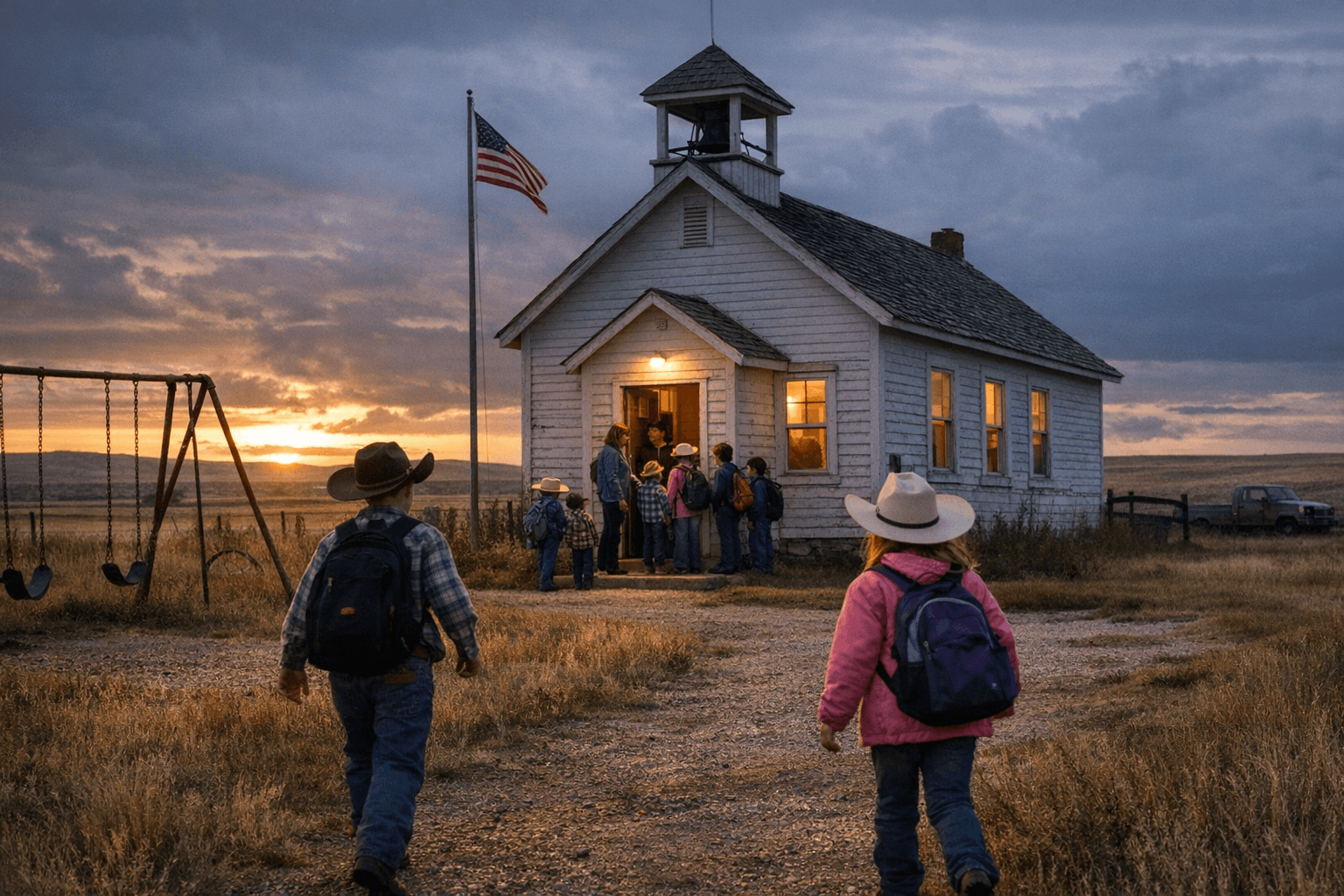 Tiny Two-Room Antelope Creek School Serves Garrett Community Near Rock River
