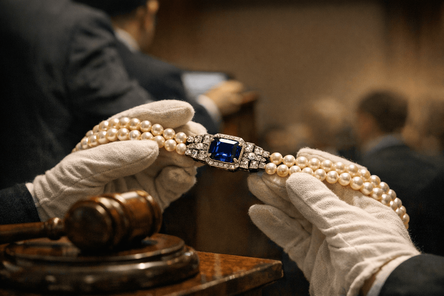 Rare Art Deco Pearl Choker With Sapphire Clasp Sells at Aalders Auction