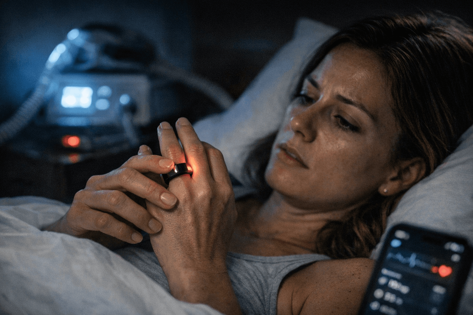 VITA RING Smart Ring Uses AI and Haptic Alerts to Monitor Her Health