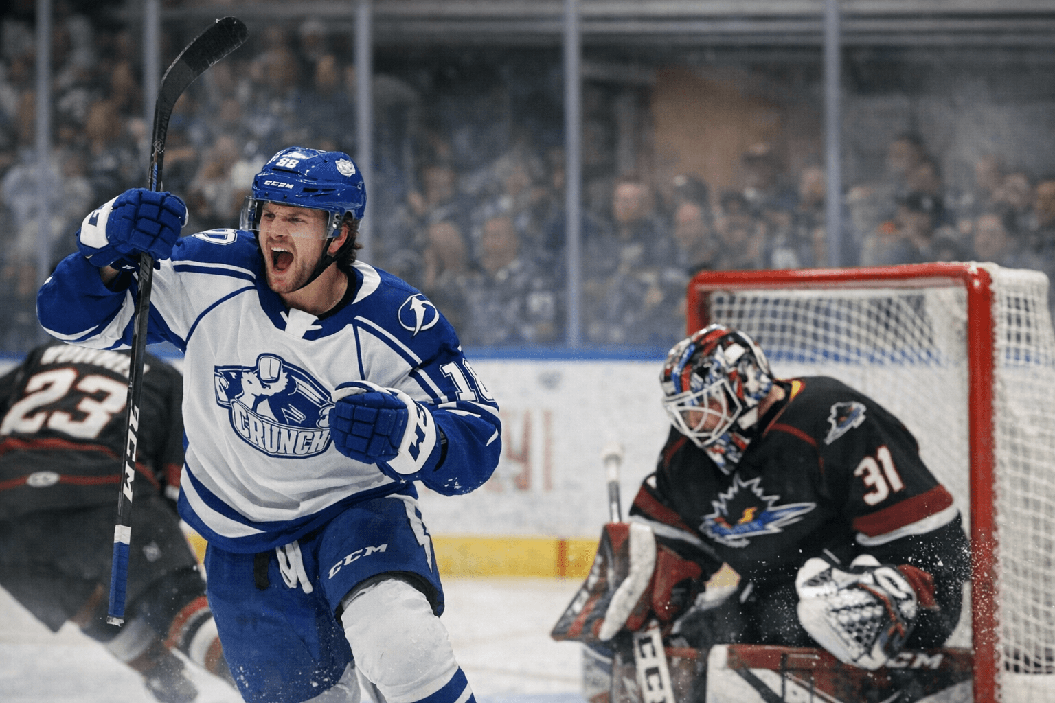 Syracuse Crunch Rout Cleveland Monsters 6-2, Chaffee and Fanti Star