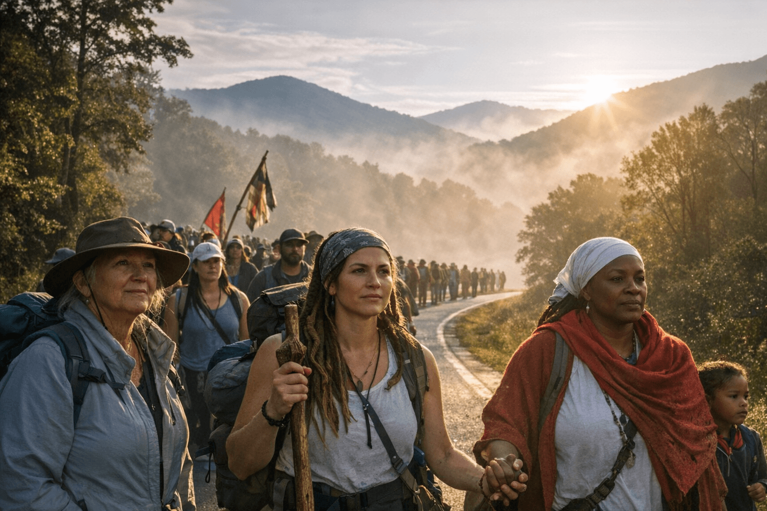 Great Mother March Begins 500-Mile Walk from Asheville to Washington