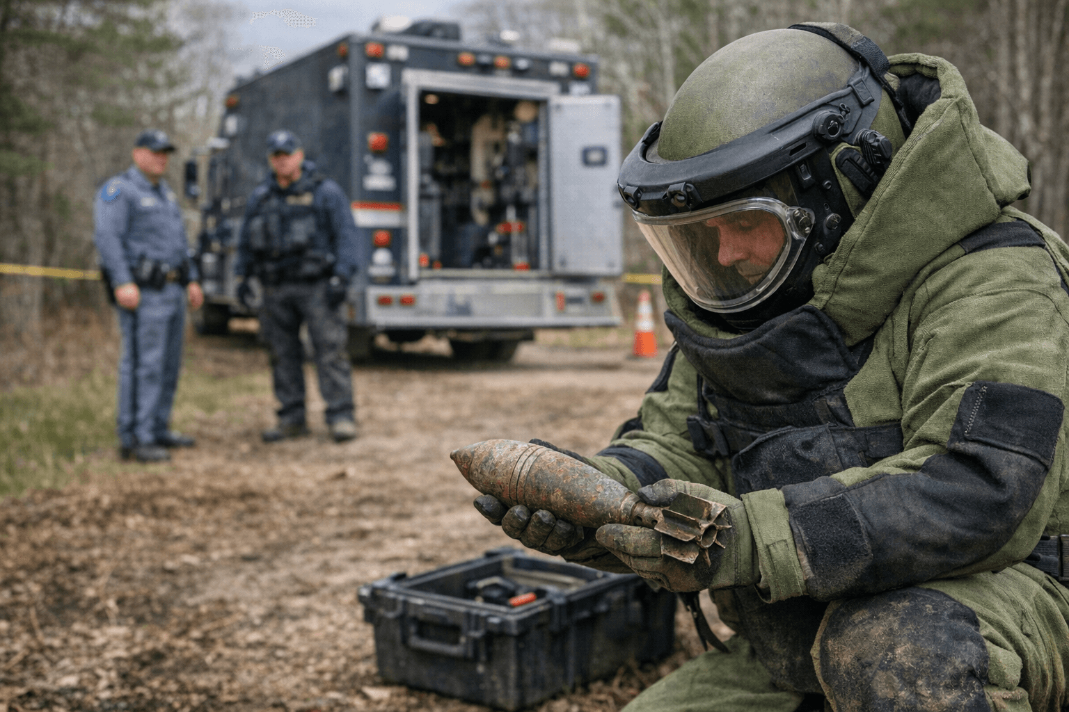 Maine State Police Bomb Squad Removes Mortar Round Found in Bowdoinham