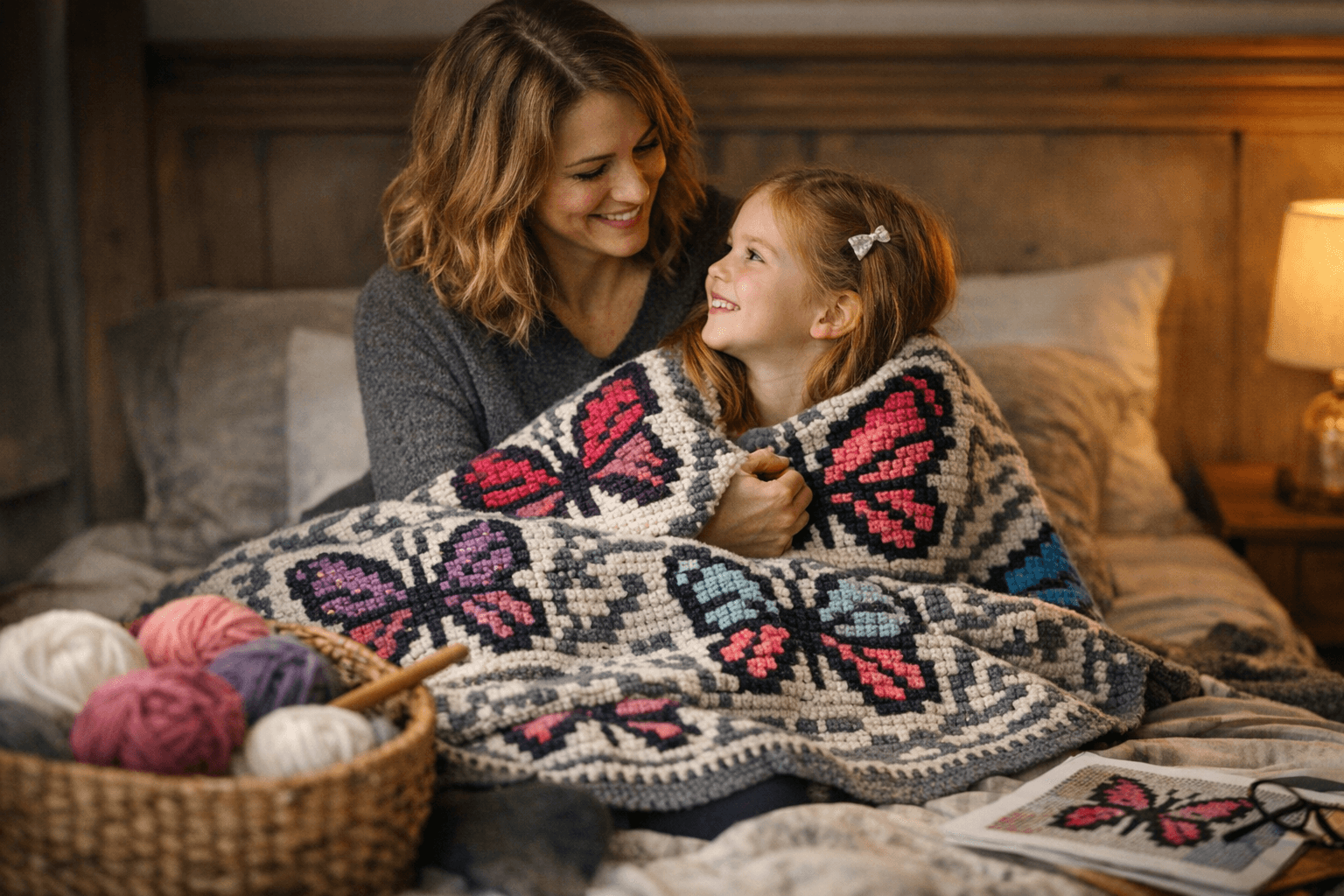 MJ's Off The Hook Releases Butterfly Kisses Overlay Mosaic Blanket Pattern