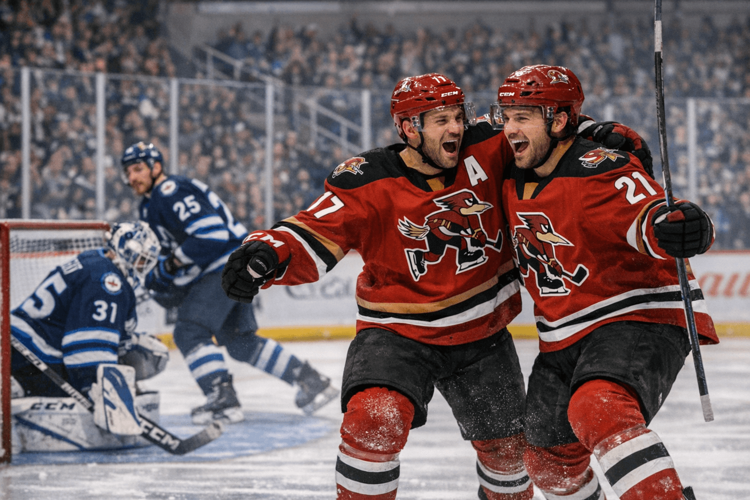 Roadrunners Edge Moose 4-3 in Canada Life Centre Weekend Opener