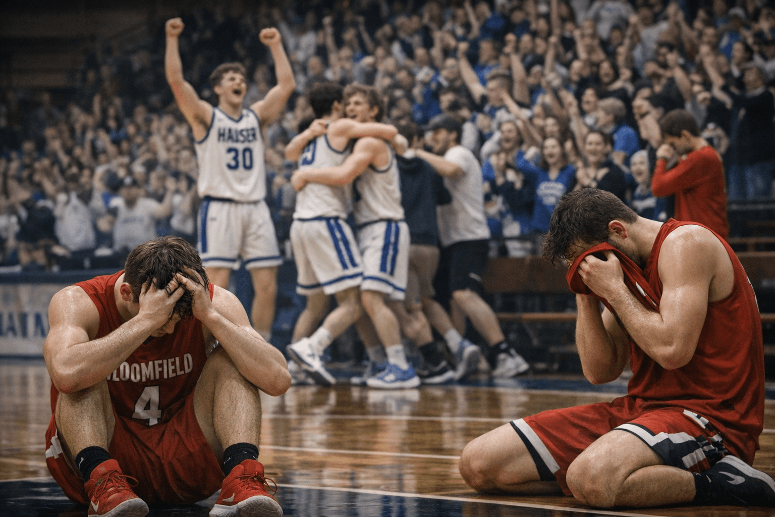 Hauser Eliminates Regional Champion Bloomfield 54-40 in Class A Semistate