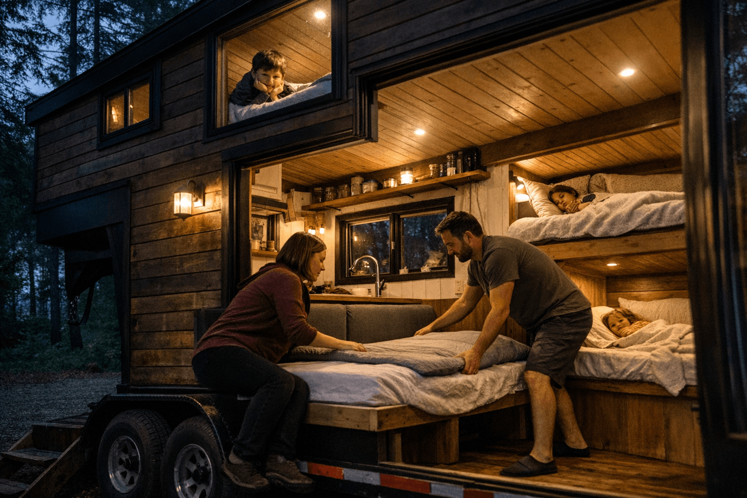 Rewild Homes' 33-Foot Starling Tiny House Fits Three Sleeping Areas for Families