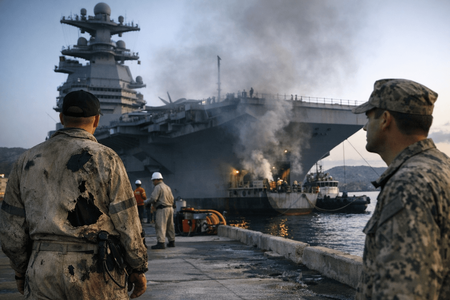 USS Gerald R. Ford Arrives in Crete for Repairs After Onboard Laundry Fire