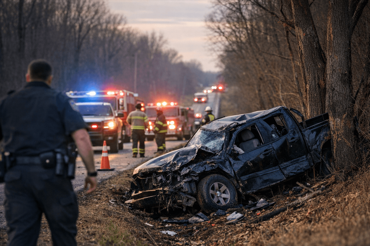 Single-Vehicle Crash Closes Part of County Road 215 in Lafayette County