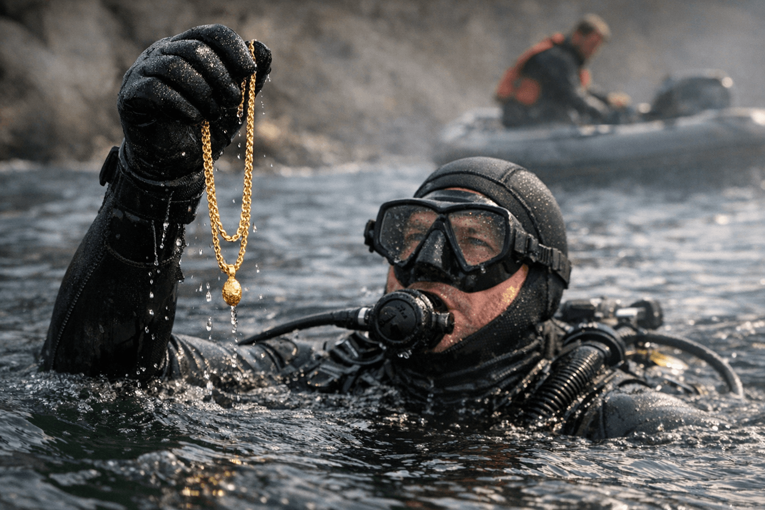 Diver Recovers 14-Karat Gold Necklace Underwater, Piece Worth Thousands