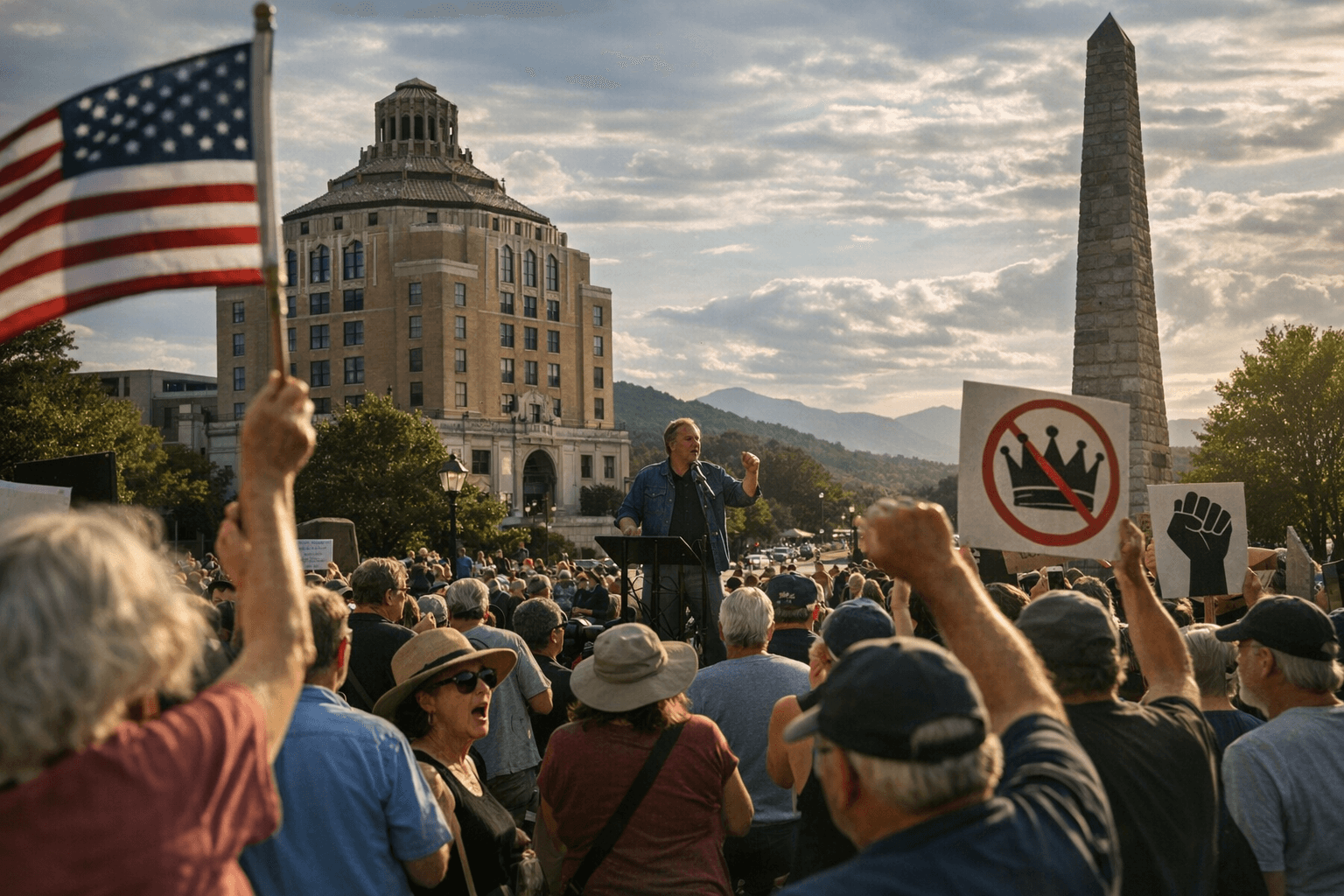 Buncombe Democrats Rally in Asheville, Black Mountain Against Authoritarianism