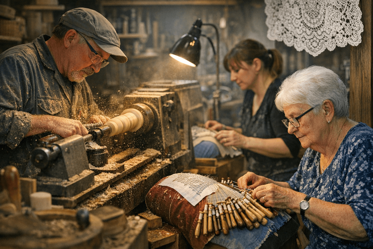 Olbernhau Pairs Traditional Woodturning and Bobbin Lace Making in New Partner Course