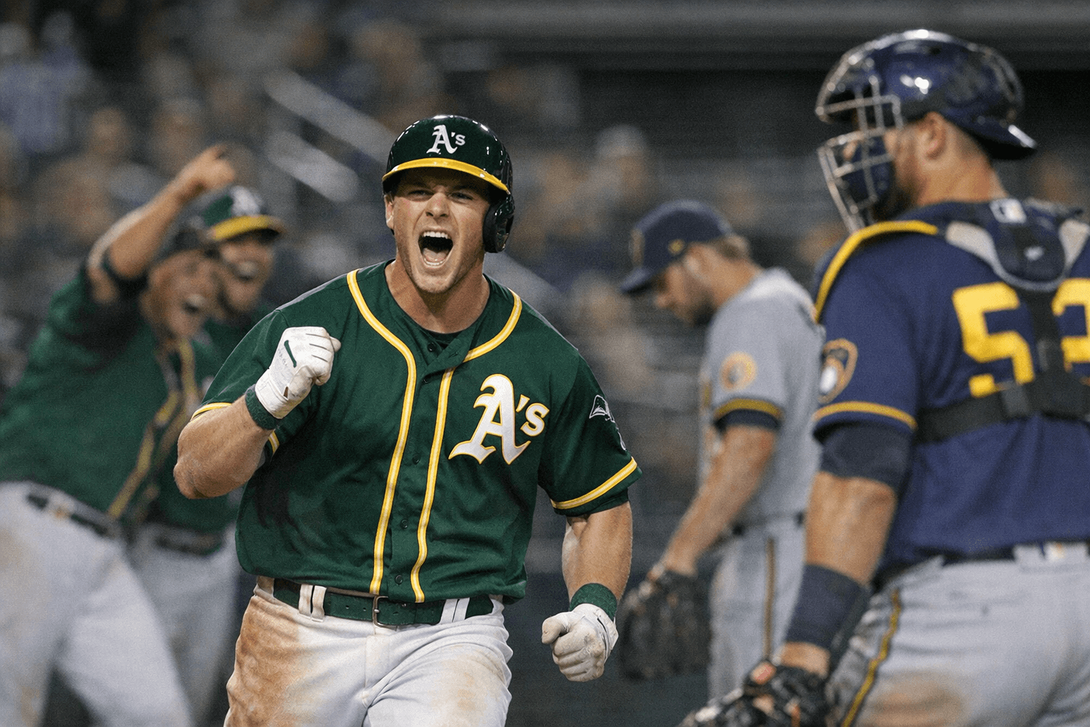 A's Prospects Edge Brewers 9-8 on Late Eighth-Inning Rally