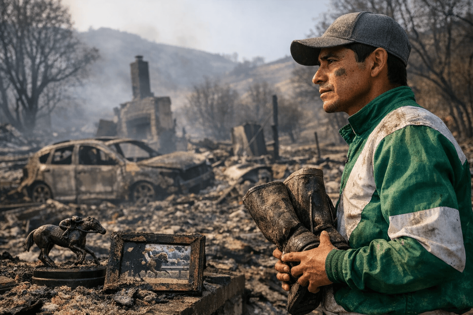 Jockey Mario Gutierrez Rebuilds Life After Wildfire Destroys His Home