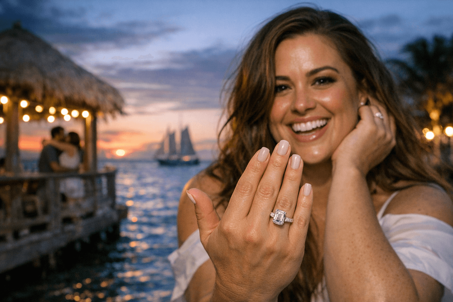 Miranda May Gets Engaged in Key West, Shows Off Emerald-Cut Ring