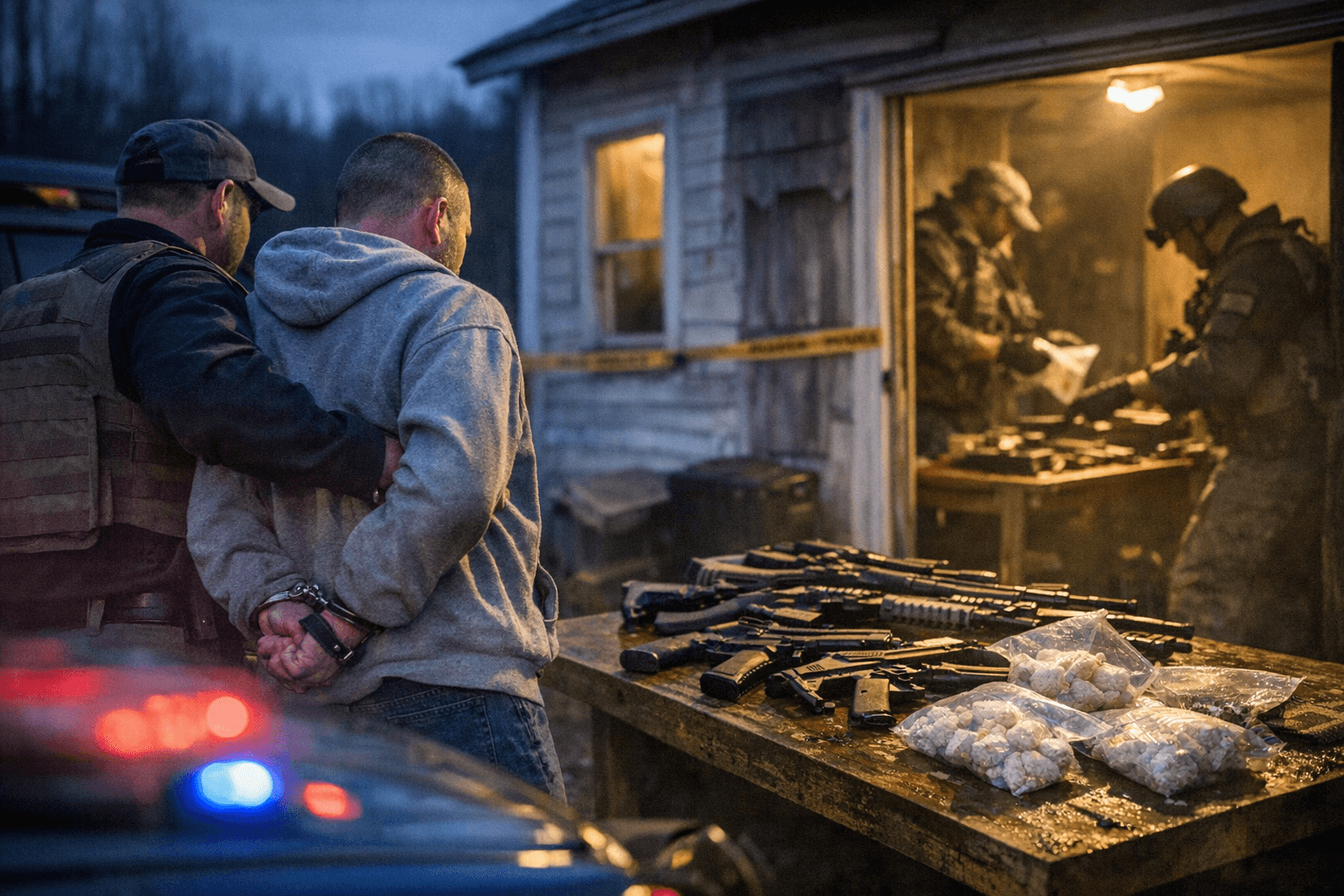 Topsham Felon Arrested with 14 Firearms, Drugs at Local Home