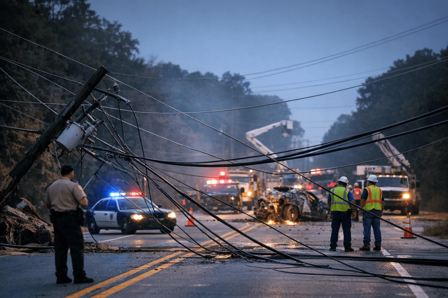 State Road 56 Closed in Jasper After Accident Downs Power Lines