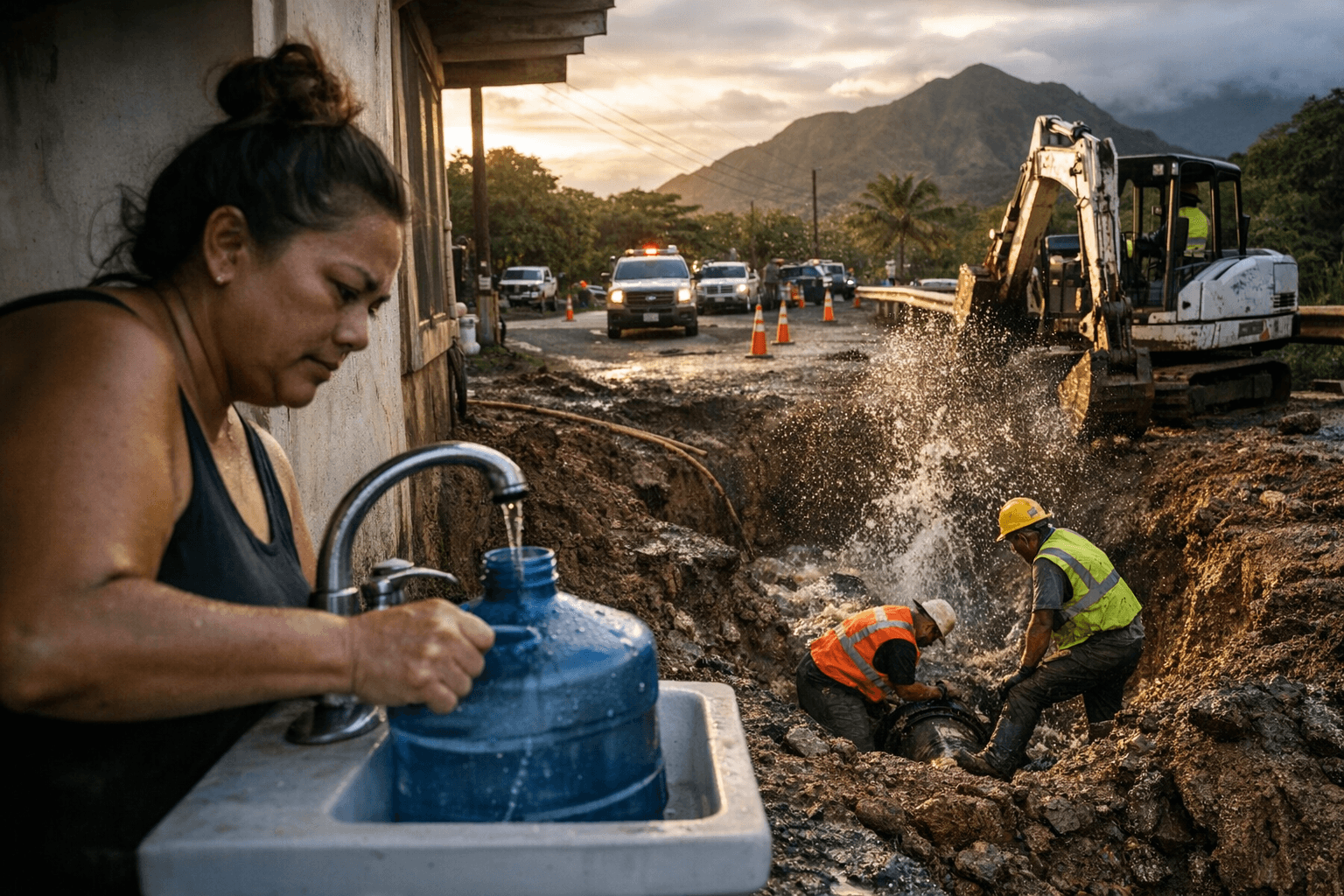 Anahola Residents Face Low Water Pressure Amid Emergency Mainline Repair