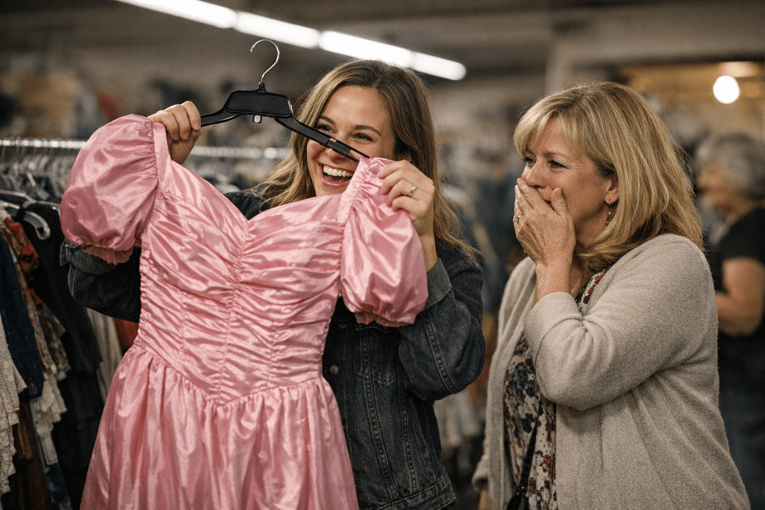Daughter Finds Mother's Exact 1989 Bridesmaid Dress at a Thrift Store