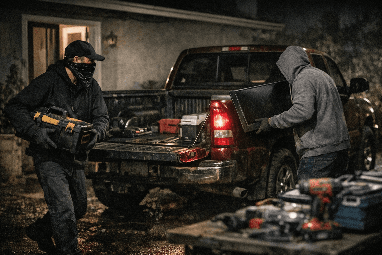 Police Seek Help Identifying Two Suspects, Maroon Truck in Ocean View Burglary